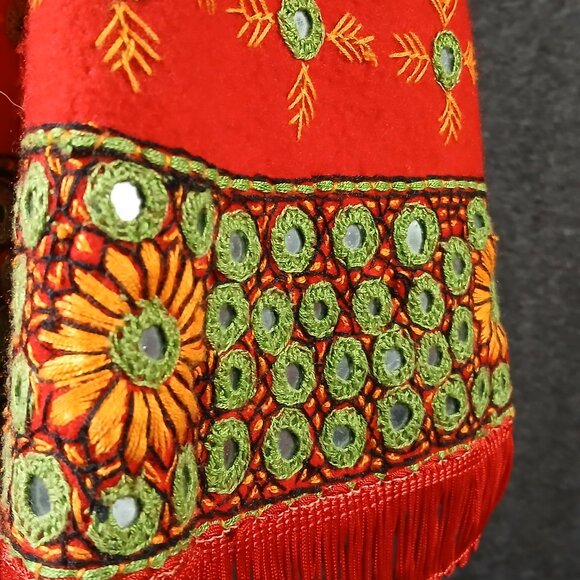Embroidered Boho Jacket with Mirror Work & Fringe - Picture 5 of 6